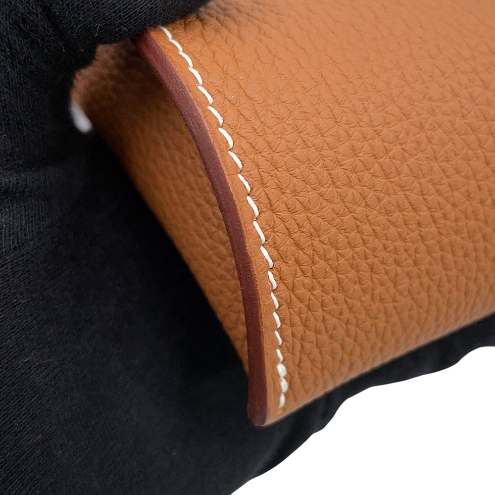 HERMES Videpoches Shoulder Bag Gold Togo Leather