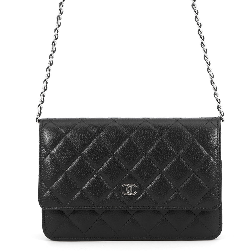 CHANEL Matelasse Chain wallet BlackAP0250 Caviar Leather
