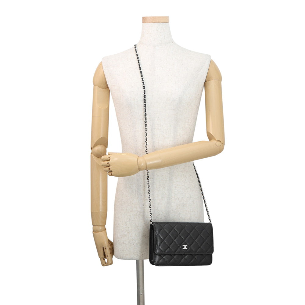 CHANEL Matelasse Chain wallet BlackAP0250 Caviar Leather