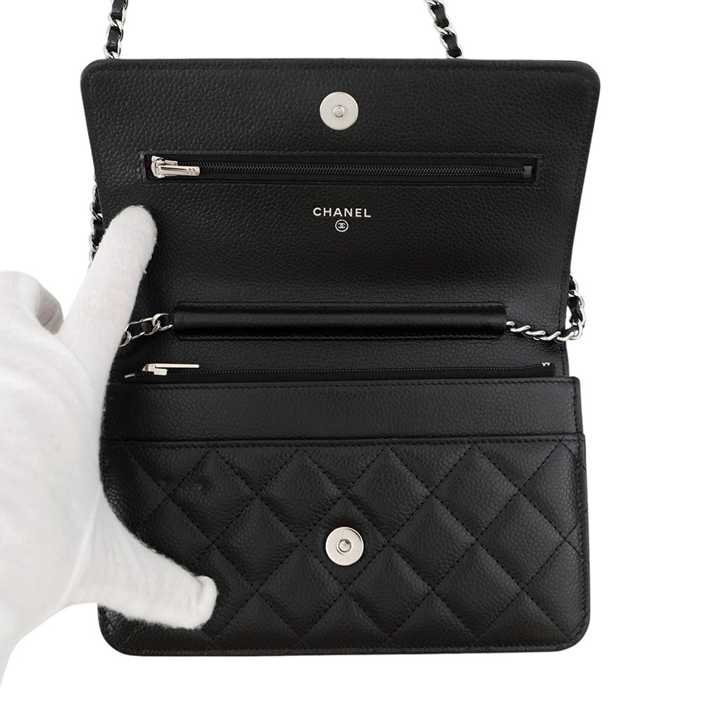 CHANEL Matelasse Chain wallet BlackAP0250 Caviar Leather