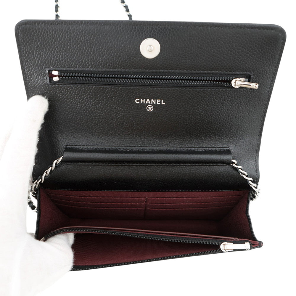CHANEL Matelasse Chain wallet BlackAP0250 Caviar Leather