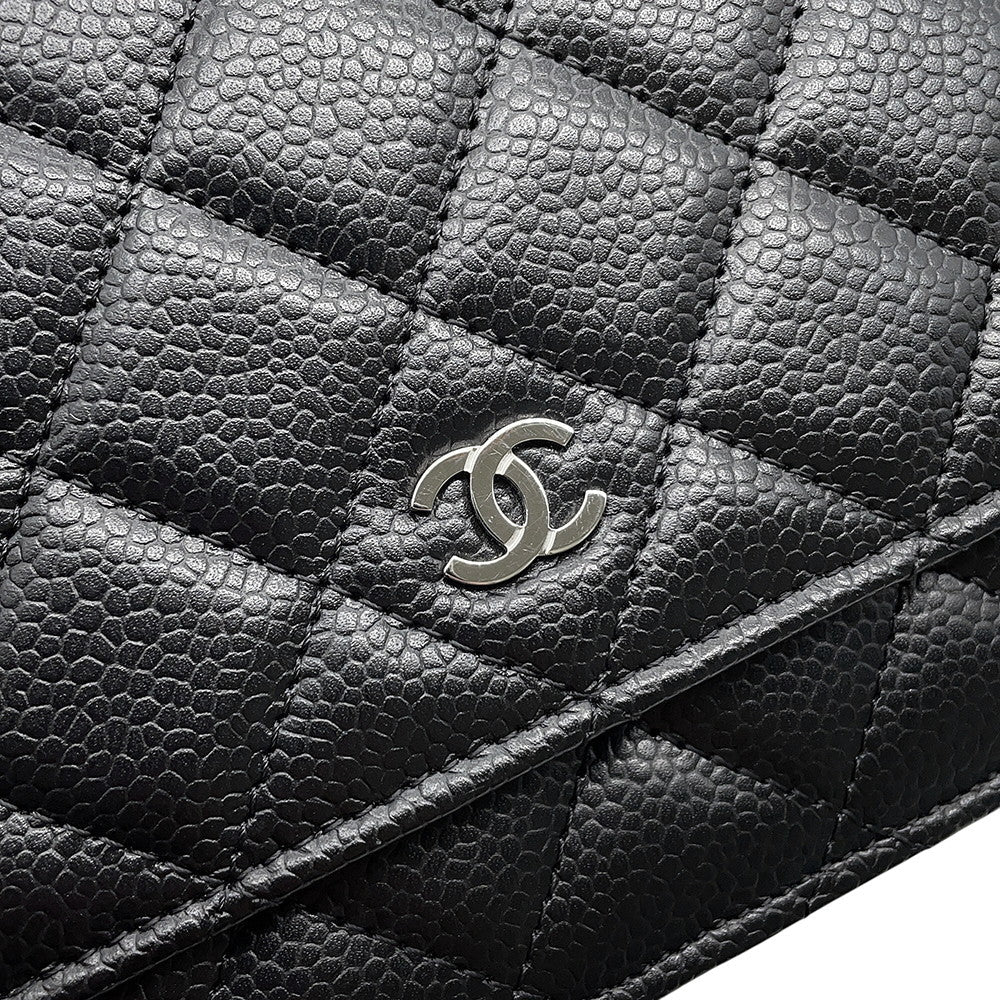 CHANEL Matelasse Chain wallet BlackAP0250 Caviar Leather