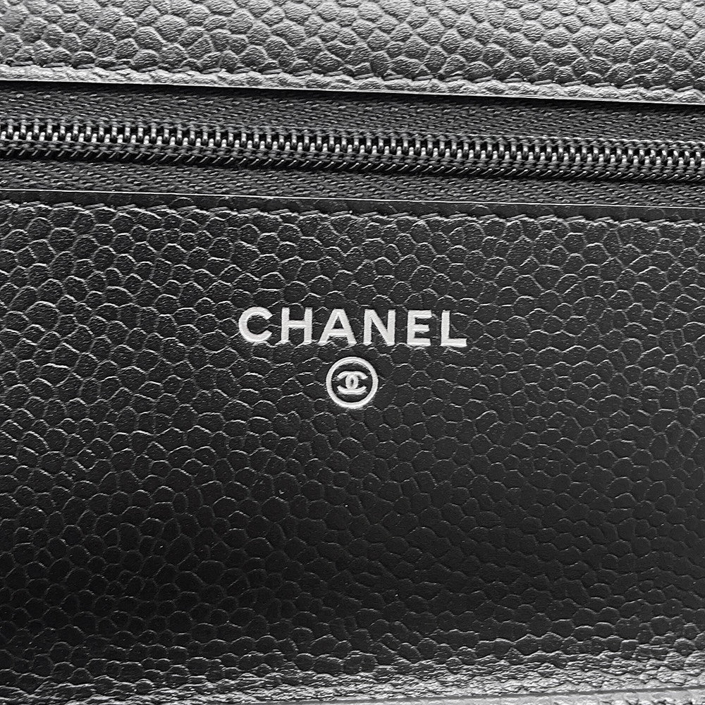 CHANEL Matelasse Chain wallet BlackAP0250 Caviar Leather