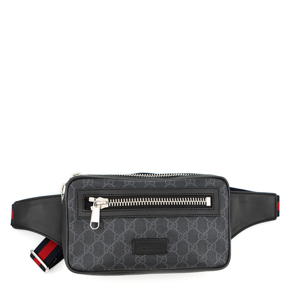 GUCCI Crossbody Bag Black/Gray/Red474293 GG Supreme