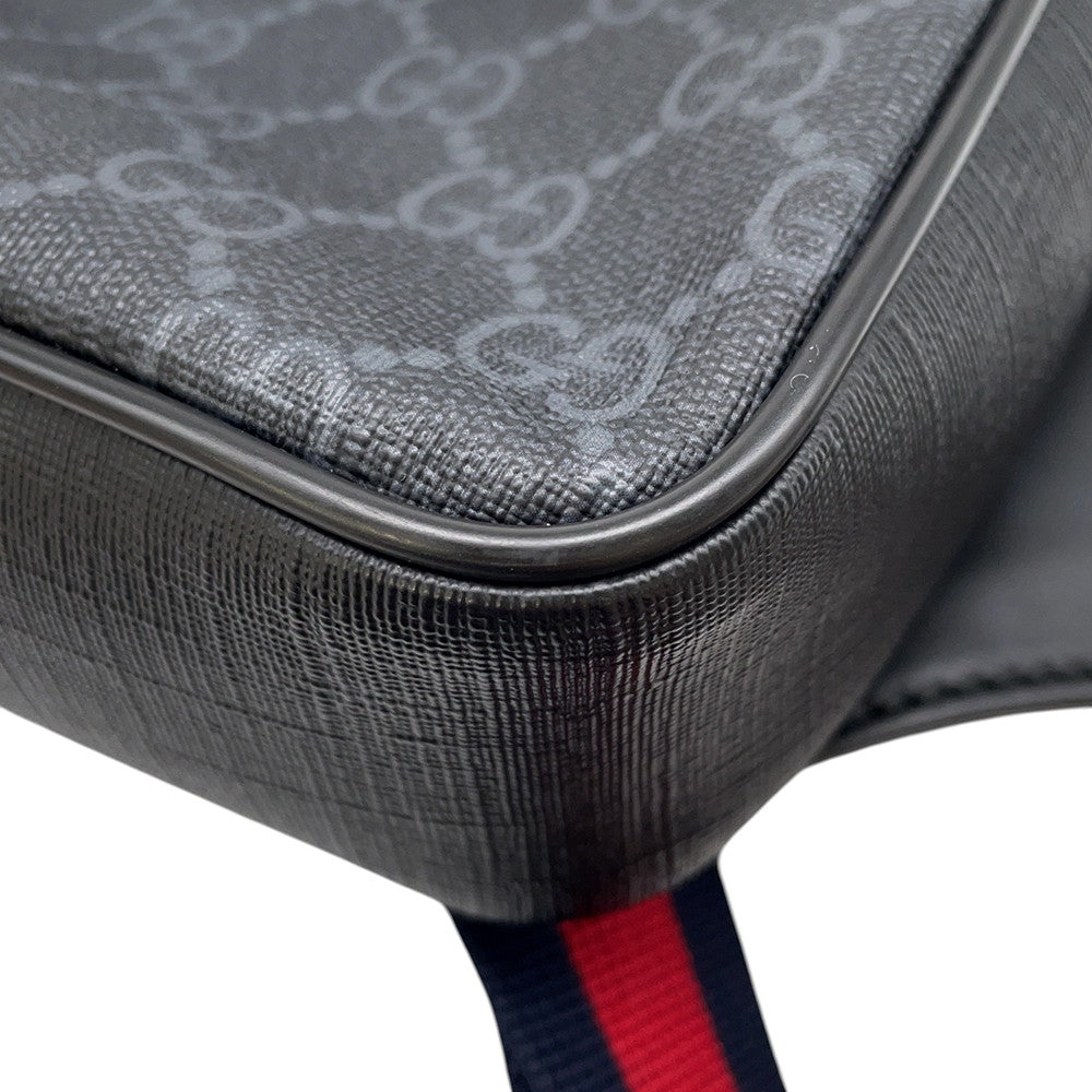 GUCCI Crossbody Bag Black/Gray/Red474293 GG Supreme