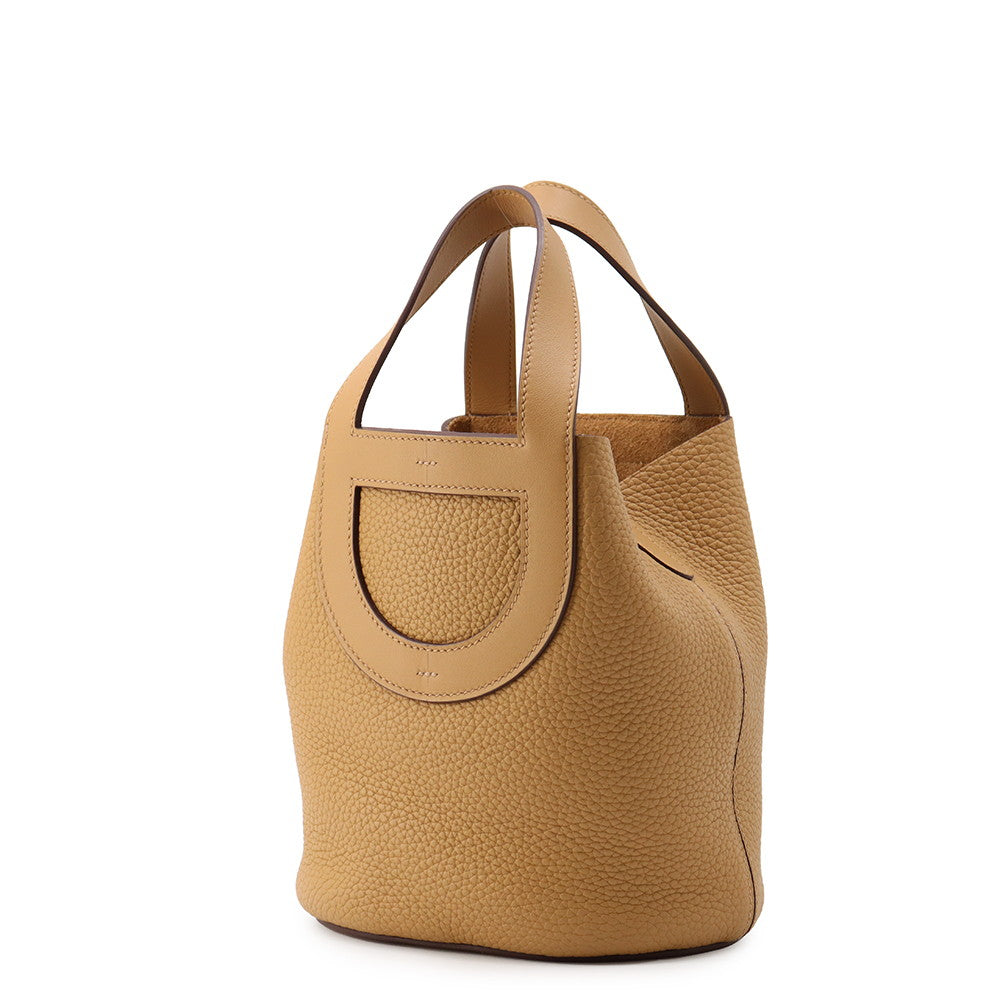 HERMES in-the-loop Tote Bag Biscuit Taurillon Clemence Swift Leather Size 18