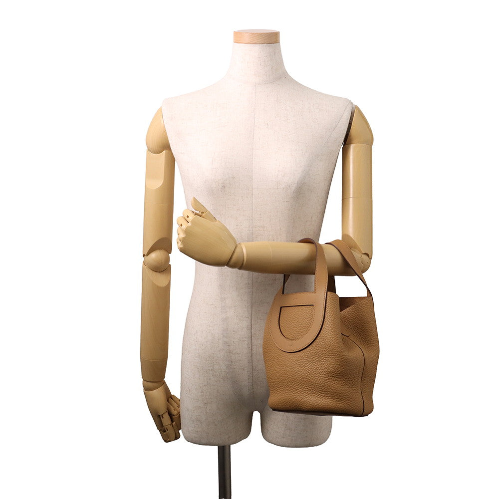 HERMES in-the-loop Tote Bag Biscuit Taurillon Clemence Swift Leather Size 18