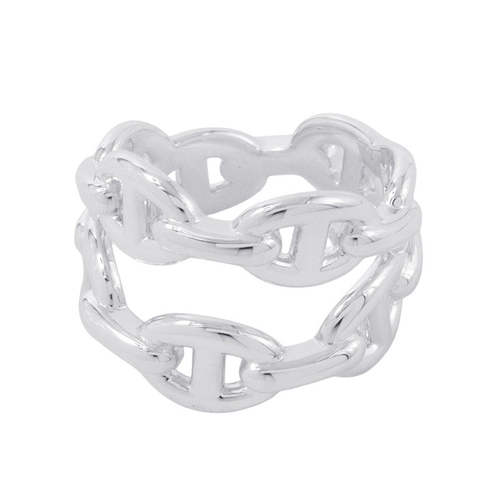 HERMES Chaine d'Ancre Double Row Ring Size 52/#12 SV925