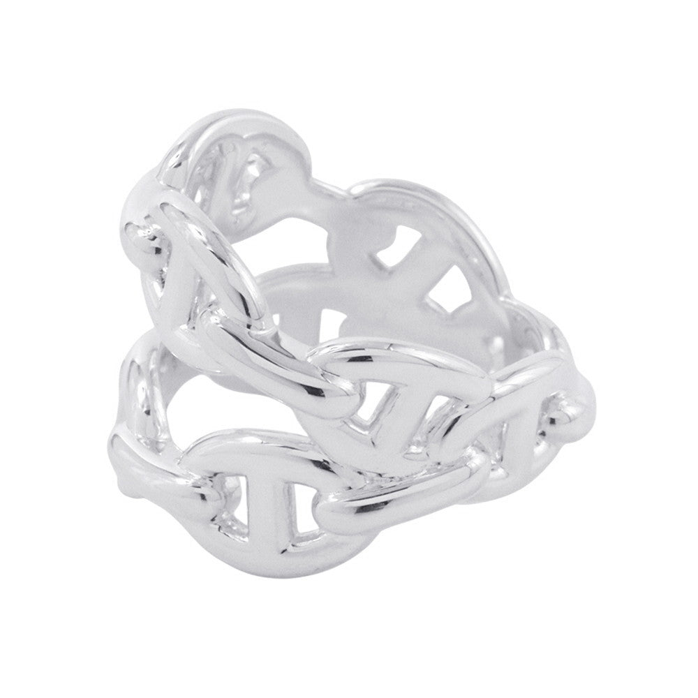 HERMES Chaine d'Ancre Double Row Ring Size 52/#12 SV925