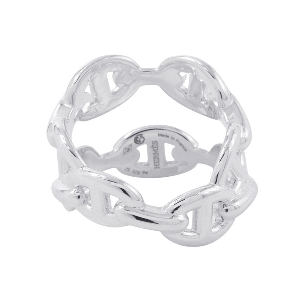HERMES Chaine d'Ancre Double Row Ring Size 52/#12 SV925