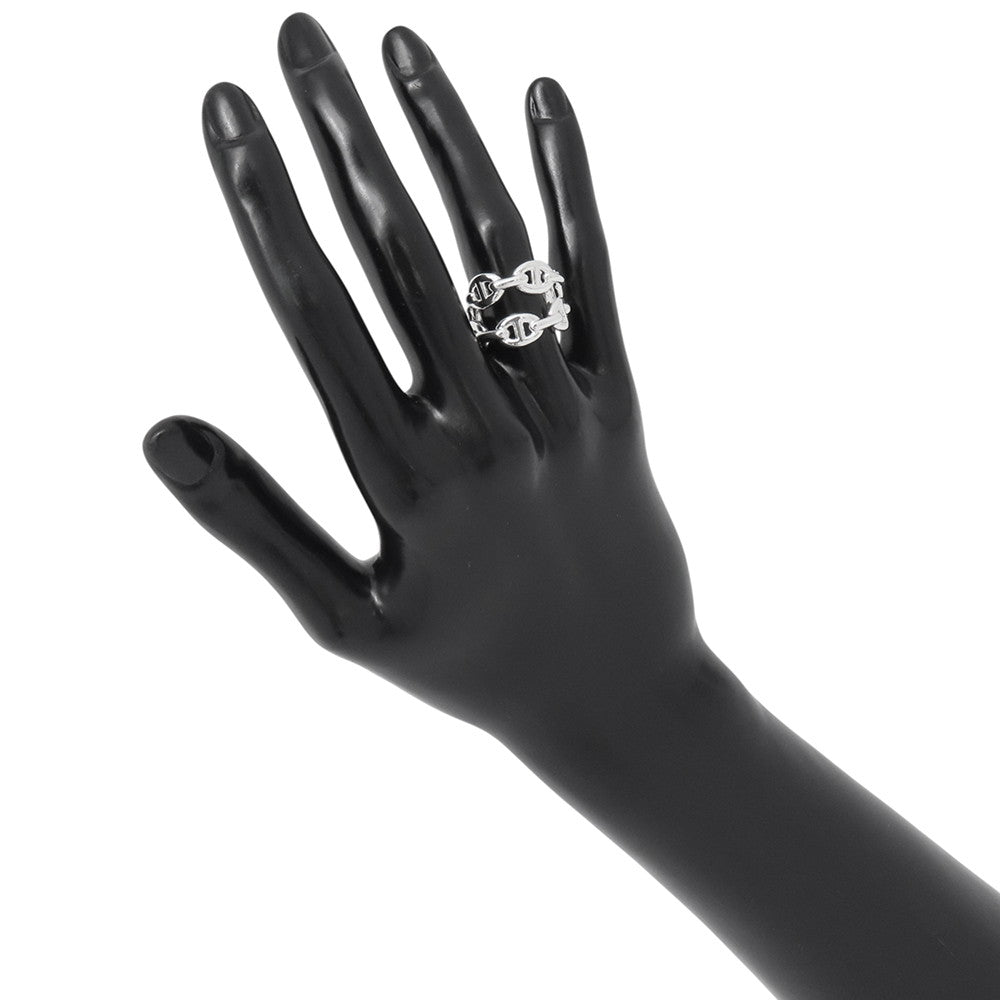 HERMES Chaine d'Ancre Double Row Ring Size 52/#12 SV925