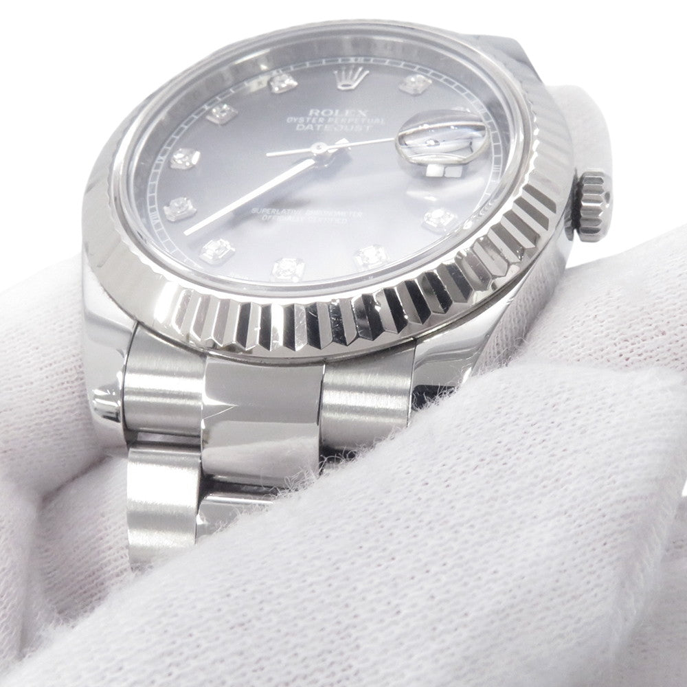 ROLEX Datejust W41mm Stainless Steel K18WG Gray Dial116334G