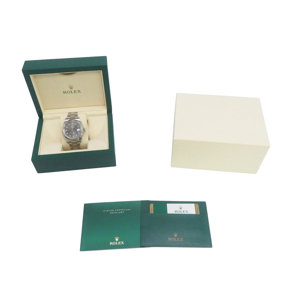 ROLEX Datejust W41mm Stainless Steel K18WG Gray Dial116334G