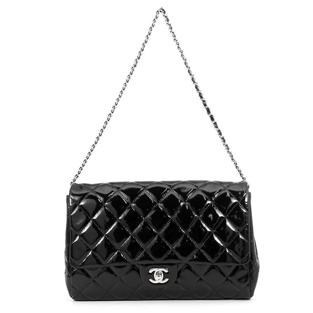 CHANEL Matelasse ChainShoulder Bag BlackA65051 Patent Leather Size 27