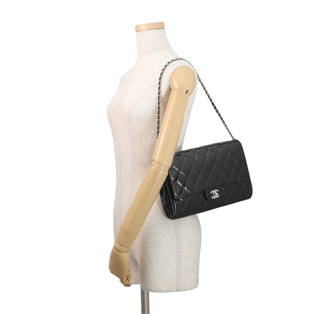 CHANEL Matelasse ChainShoulder Bag BlackA65051 Patent Leather Size 27