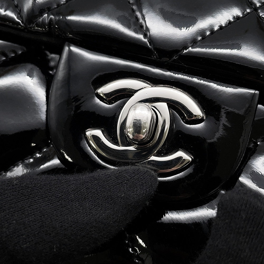 CHANEL Matelasse ChainShoulder Bag BlackA65051 Patent Leather Size 27