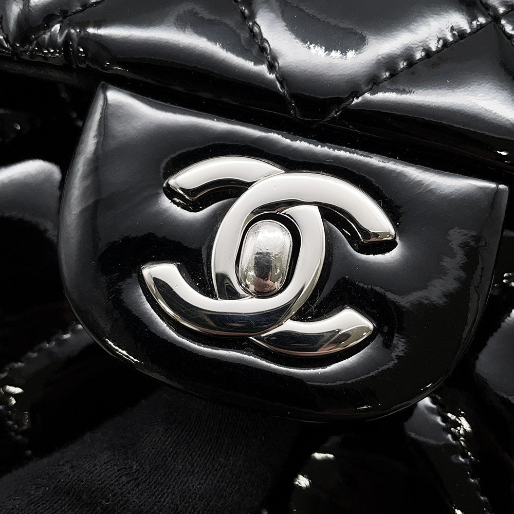 CHANEL Matelasse ChainShoulder Bag BlackA65051 Patent Leather Size 27