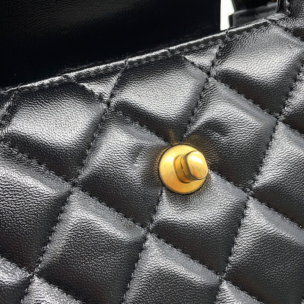 CHANEL Matelasse Mini Shopping Bag BlackAS4416 Leather