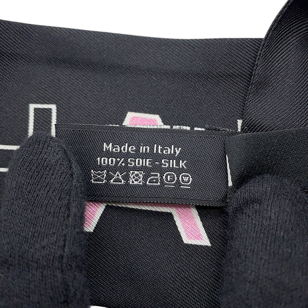 CHANEL CHANEL Scarf Black/Pink/White Silk100%