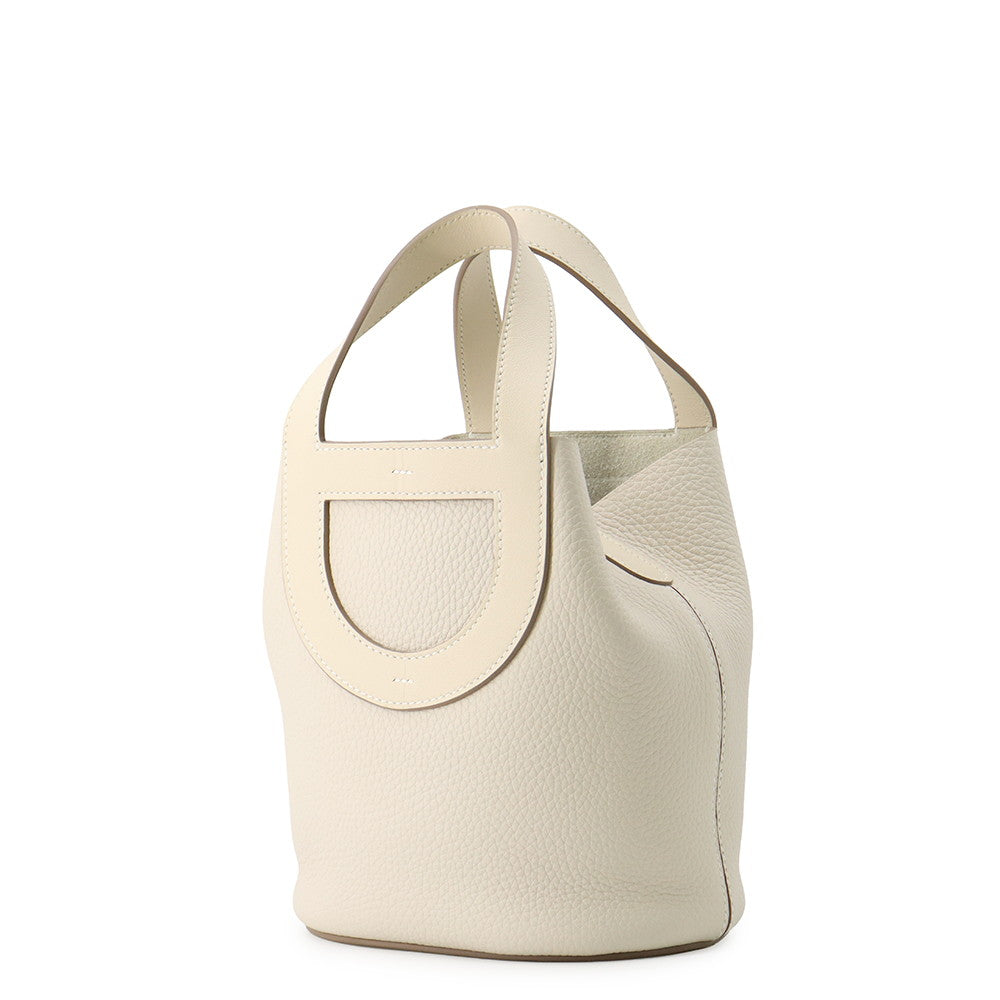 HERMES in-the-loop Tote Bag Craie Taurillon Clemence Swift Leather Size 18