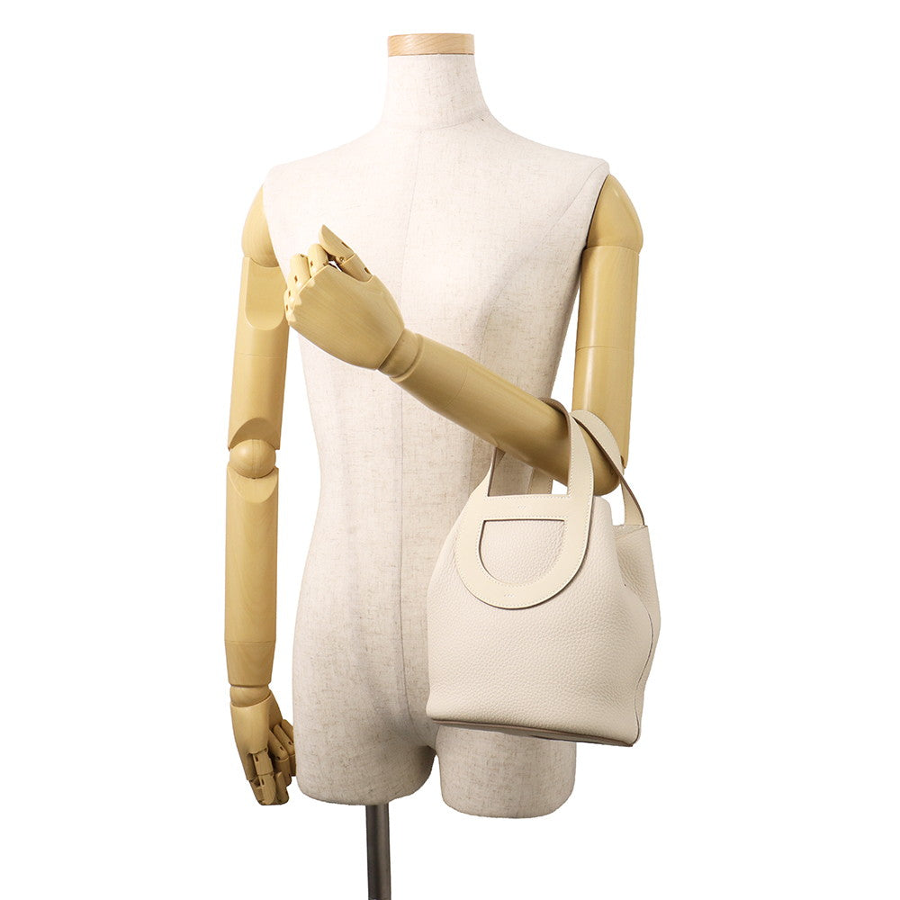 HERMES in-the-loop Tote Bag Craie Taurillon Clemence Swift Leather Size 18