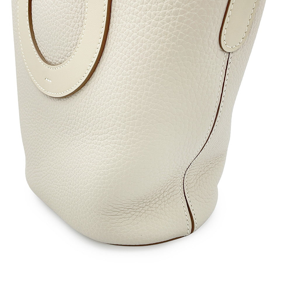 HERMES in-the-loop Tote Bag Craie Taurillon Clemence Swift Leather Size 18