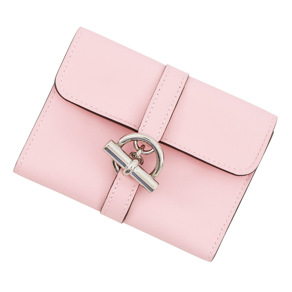 HERMES Glennan Compact Rose Sakura Swift Leather