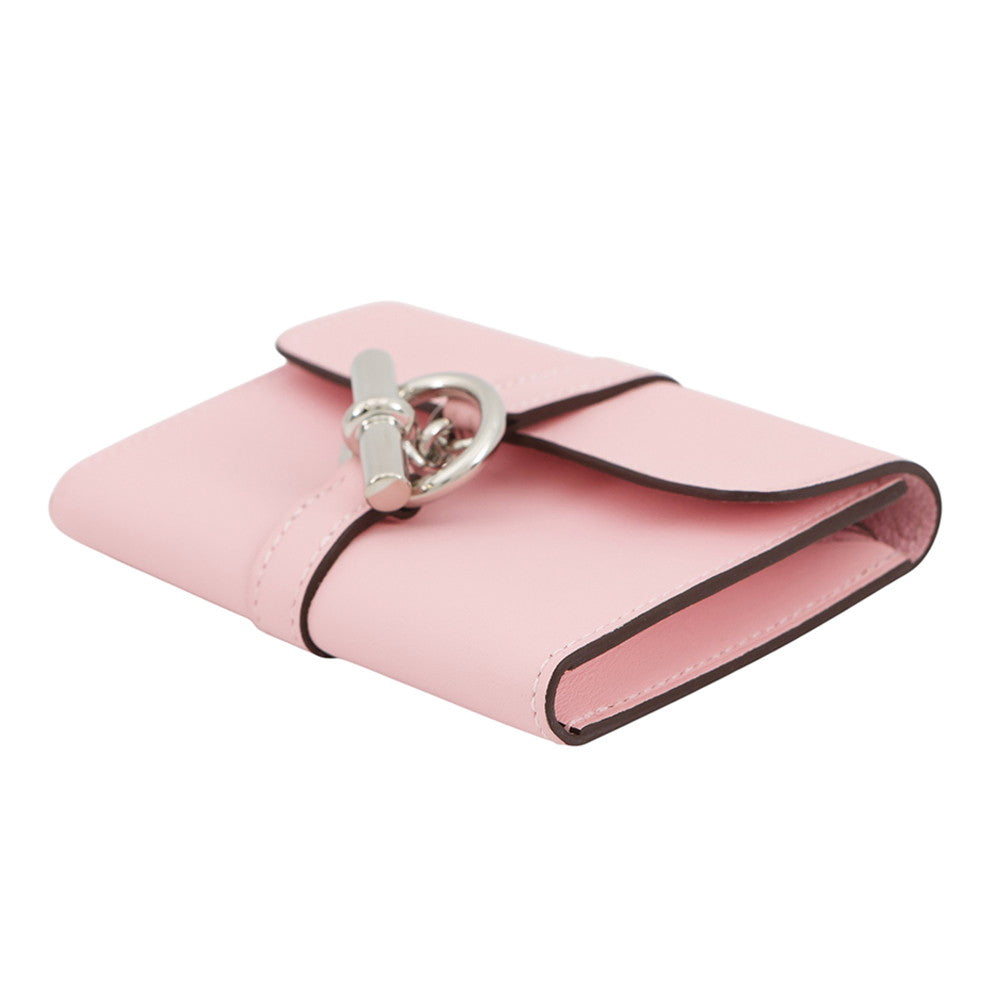 HERMES Glennan Compact Rose Sakura Swift Leather