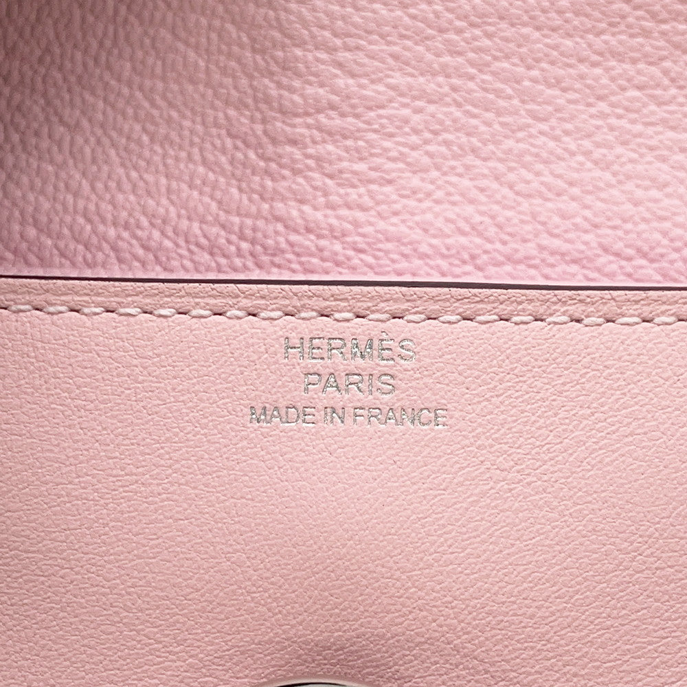 HERMES Glennan Compact Rose Sakura Swift Leather