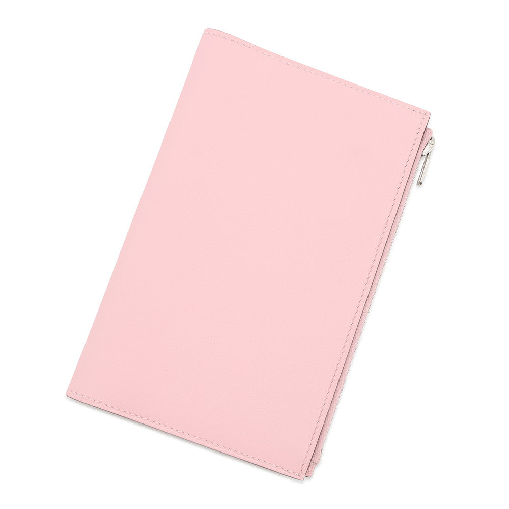 HERMES EA Zip Note Cover Rose Sakura Swift Leather