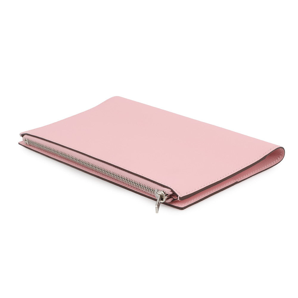 HERMES EA Zip Note Cover Rose Sakura Swift Leather