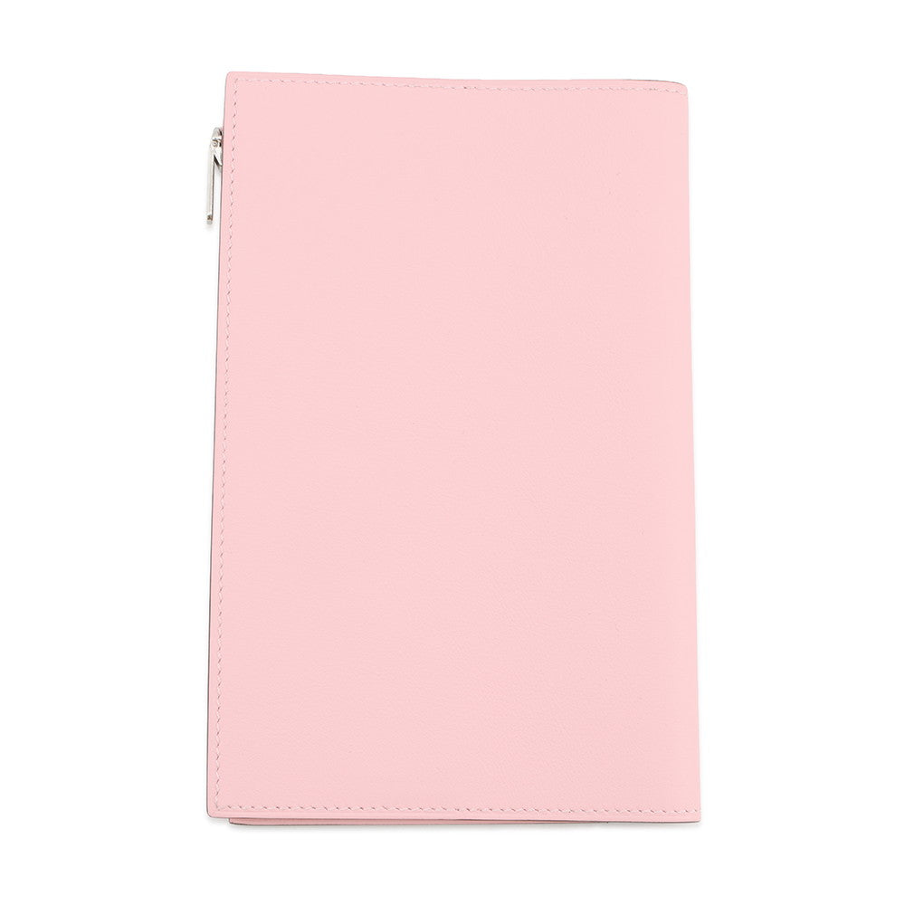 HERMES EA Zip Note Cover Rose Sakura Swift Leather