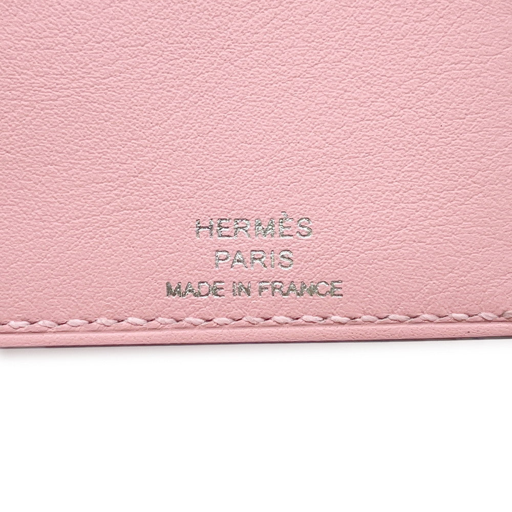 HERMES EA Zip Note Cover Rose Sakura Swift Leather