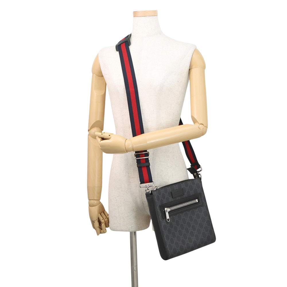 GUCCI Messenger bag Black523599 GG Supreme Leather Size Small