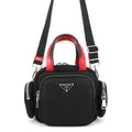PRADA Multi-pocket 2-way Shoulder Bag Black/Red1BB061 Nylon Leather