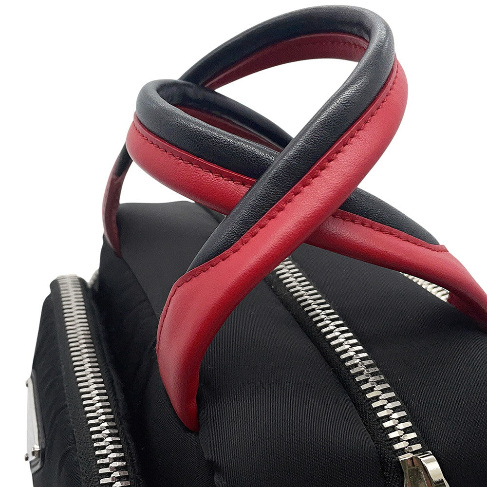 PRADA Multi-pocket 2-way Shoulder Bag Black/Red1BB061 Nylon Leather