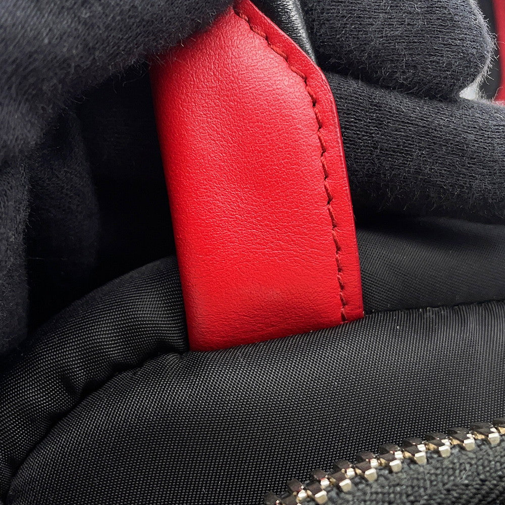 PRADA Multi-pocket 2-way Shoulder Bag Black/Red1BB061 Nylon Leather