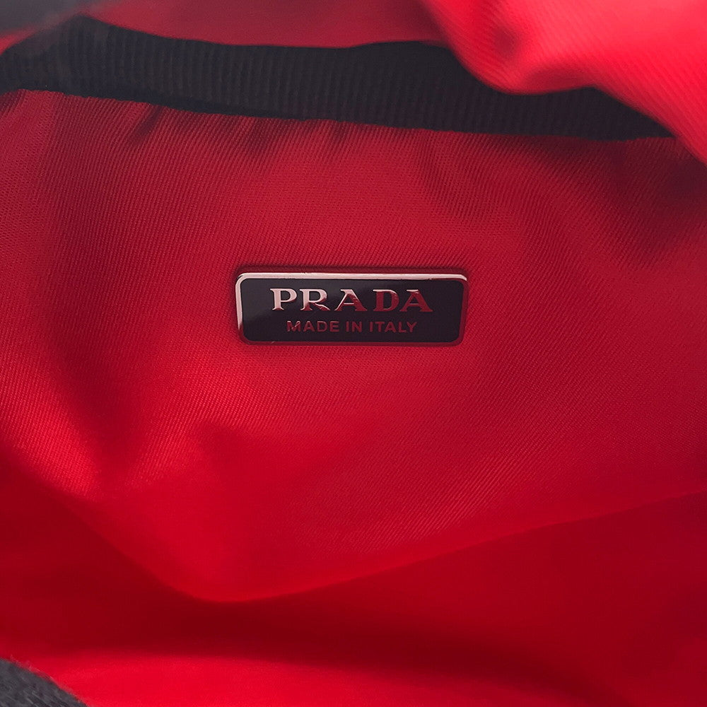 PRADA Multi-pocket 2-way Shoulder Bag Black/Red1BB061 Nylon Leather