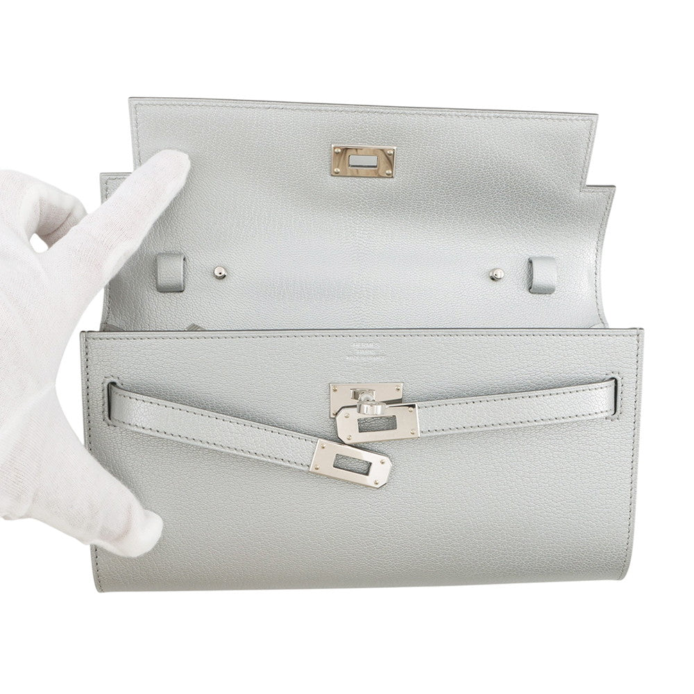 HERMES Kelly wallet long to go Argent Chevre Shamqila