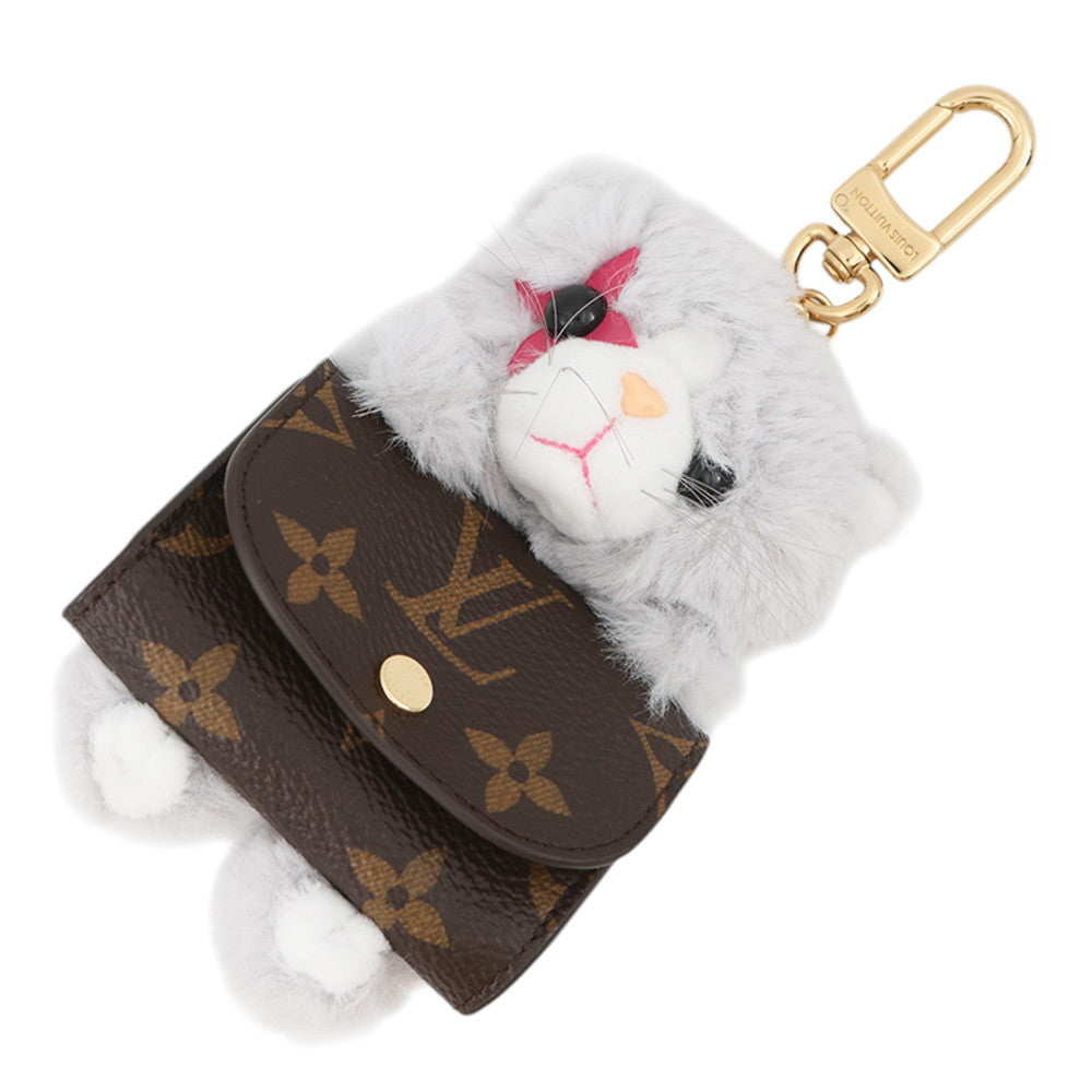 LOUIS VUITTON Bag Charm - LV Cute Kitten GrayM03512 Monogram Faux Fur