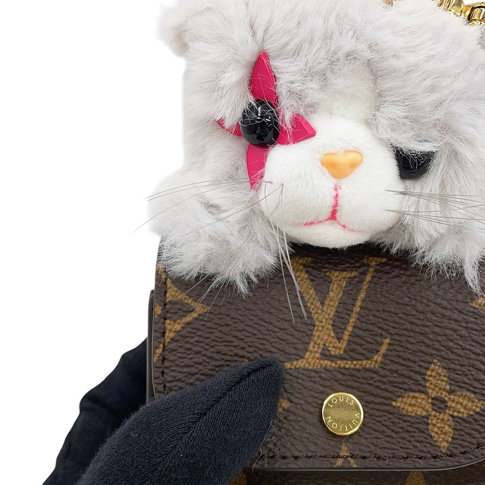 LOUIS VUITTON Bag Charm - LV Cute Kitten GrayM03512 Monogram Faux Fur