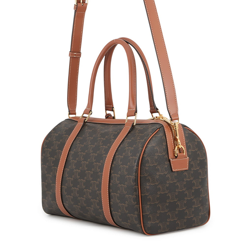 CELINE Triomphe Travel Bag Tan119572CAS.04LU PVC Leather Size Large