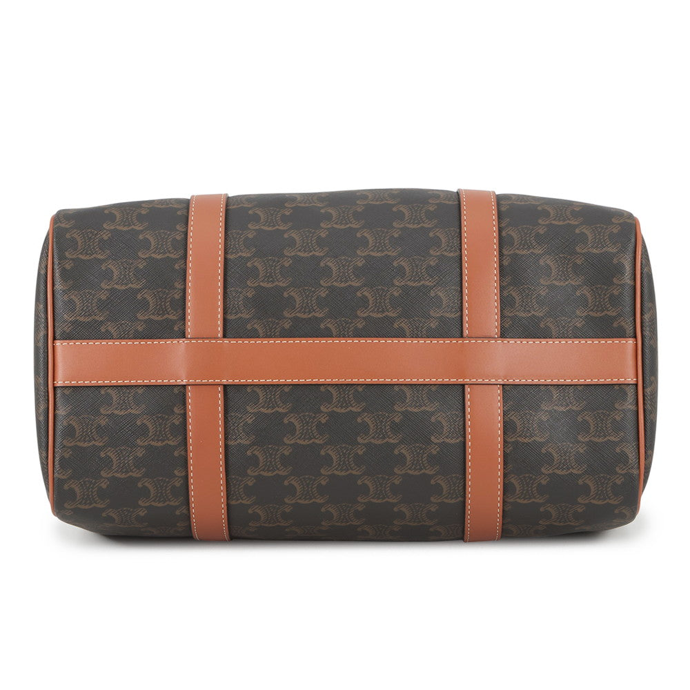 CELINE Triomphe Travel Bag Tan119572CAS.04LU PVC Leather Size Large