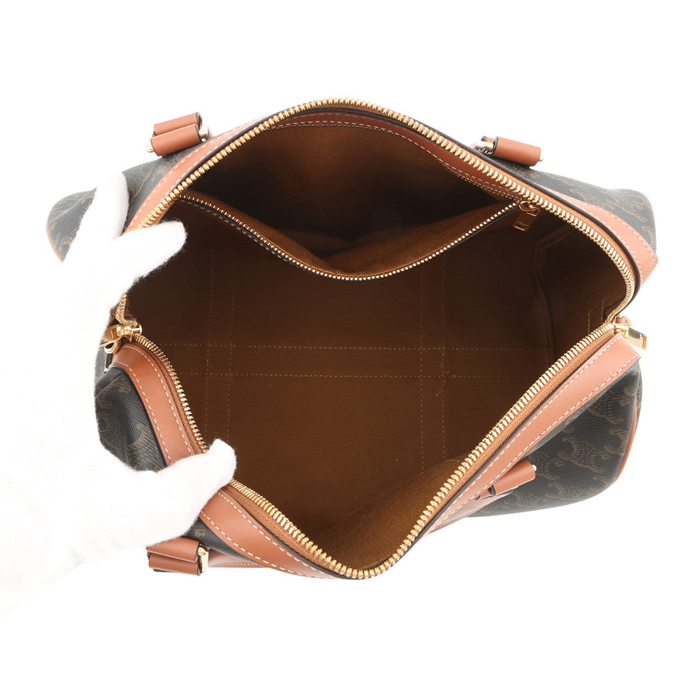 CELINE Triomphe Travel Bag Tan119572CAS.04LU PVC Leather Size Large