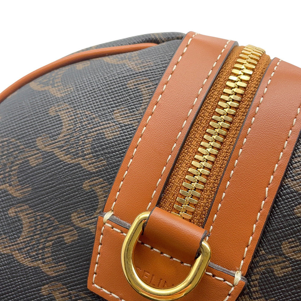 CELINE Triomphe Travel Bag Tan119572CAS.04LU PVC Leather Size Large
