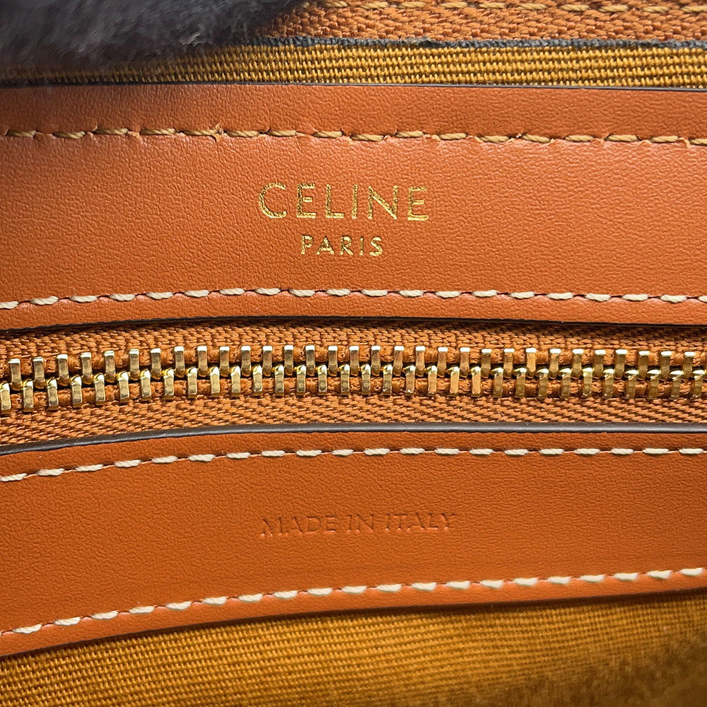 CELINE Triomphe Travel Bag Tan119572CAS.04LU PVC Leather Size Large