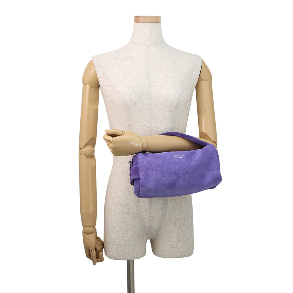 PRADA Shoulder Bag Purple2VH188 suede