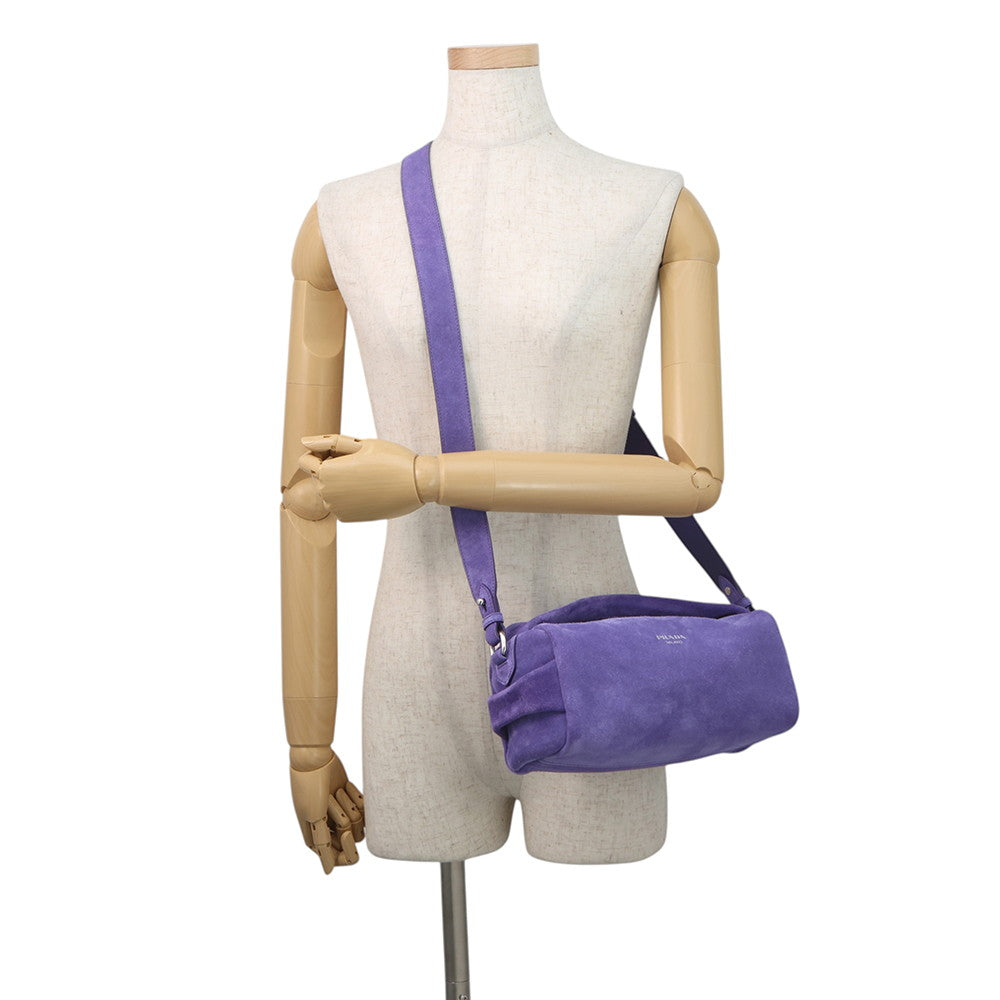 PRADA Shoulder Bag Purple2VH188 suede
