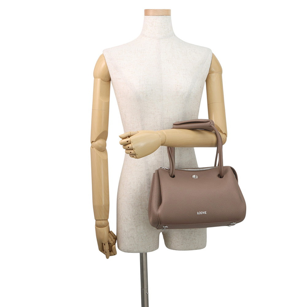 LOEWE Madrid Bag Taupe GreyAACOAB2X03 Grained Calf Leather Size Small