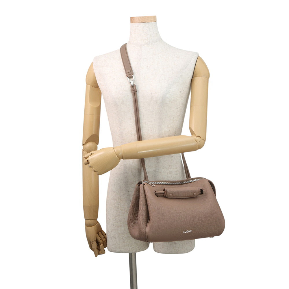 LOEWE Madrid Bag Taupe GreyAACOAB2X03 Grained Calf Leather Size Small